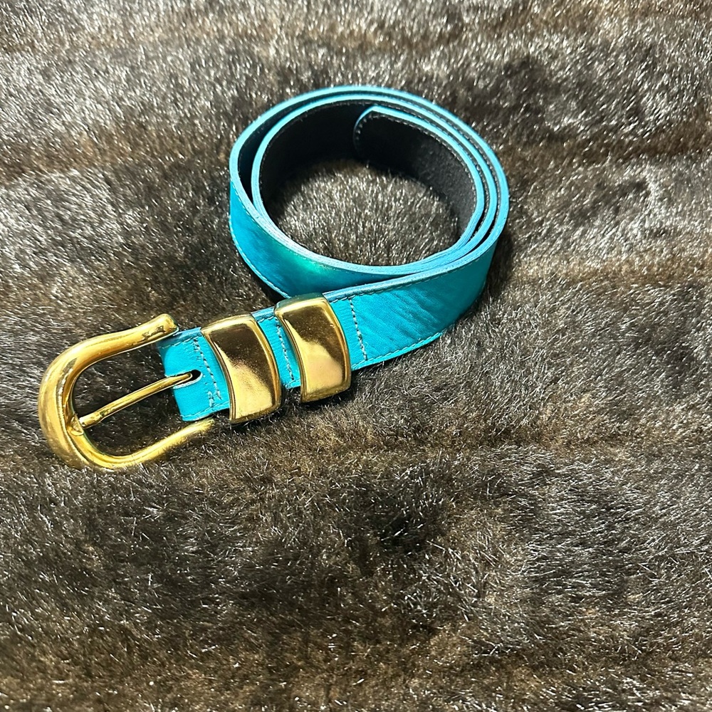 Patricia Green Details Turquoise Belt, Size Medium, 1” Wide